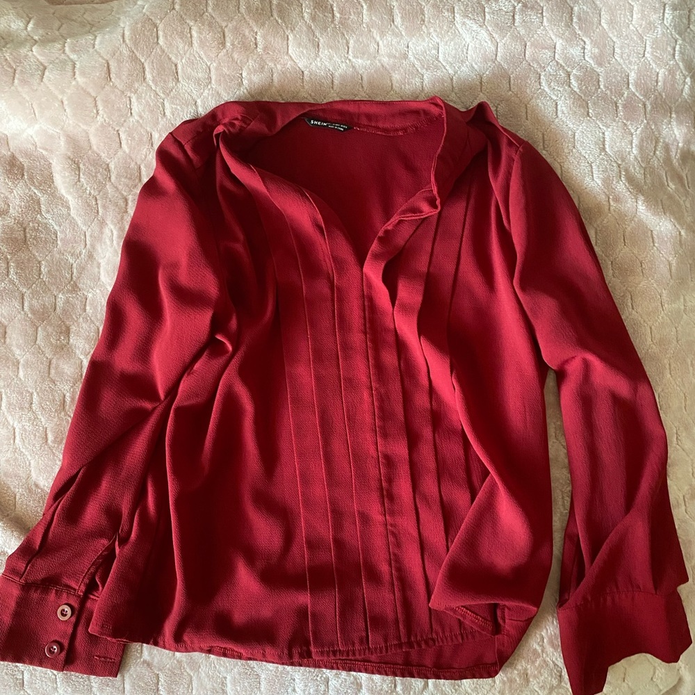 women’s red dress blouse